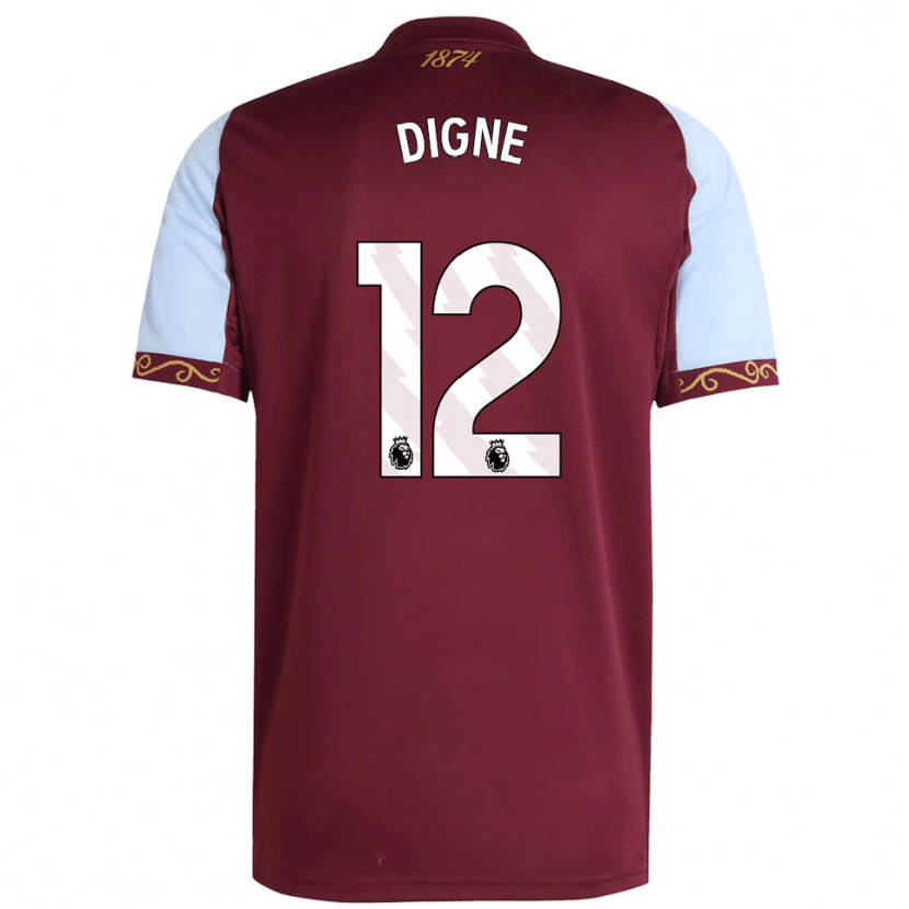 Danxen Women Lucas Digne #12 Burgundy Sky Blue Home Jersey 2025/26 T-Shirt