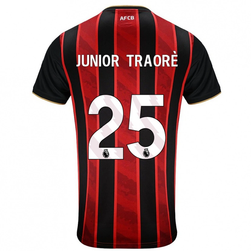 Danxen Women Hamed Junior Traoré #25 Red Black Home Jersey 2025/26 T-Shirt