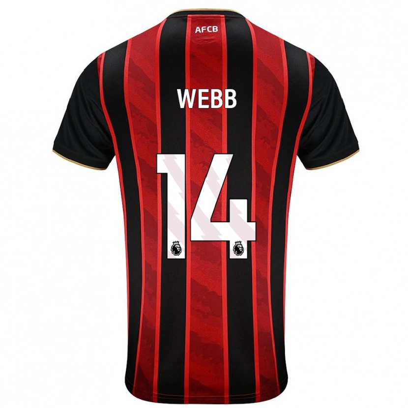 Danxen Women Harry Webb #14 Red Black Home Jersey 2025/26 T-Shirt