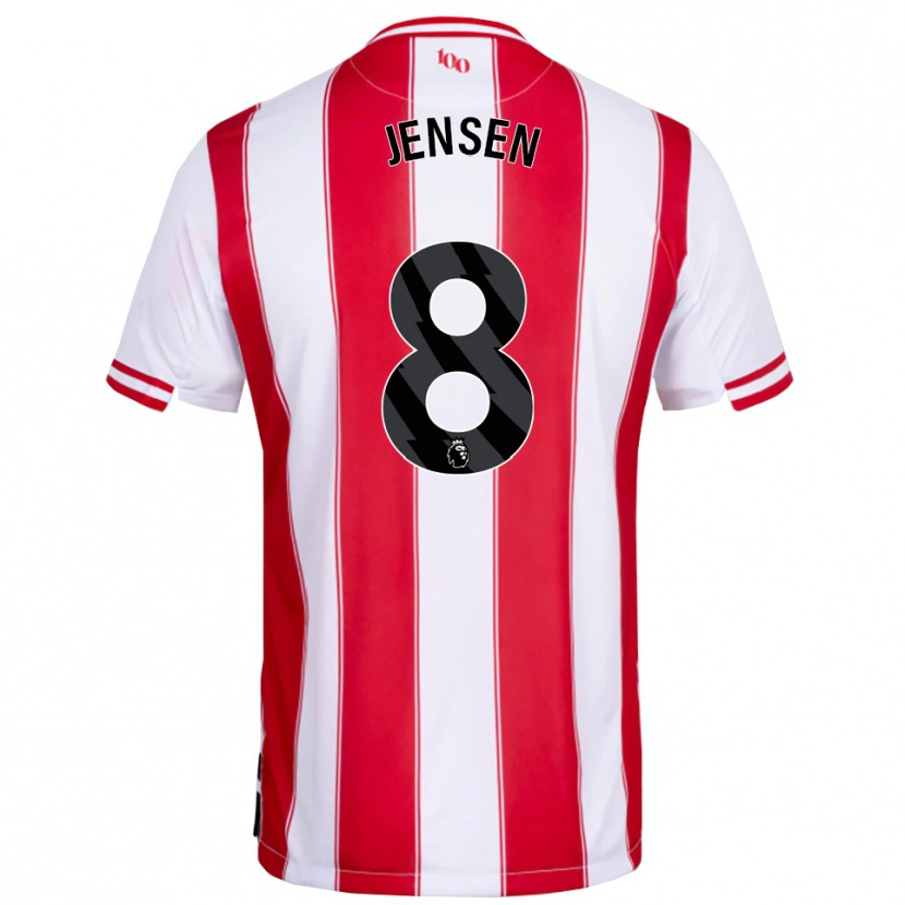 Danxen Women Mathias Jensen #8 Red White Home Jersey 2025/26 T-Shirt
