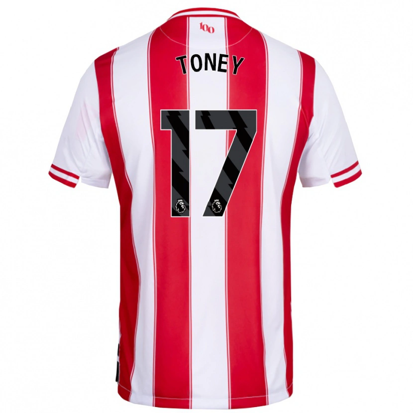 Danxen Women Ivan Toney #17 Red White Home Jersey 2025/26 T-Shirt