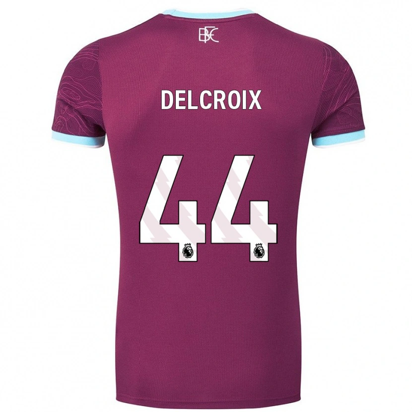 Danxen Women Hannes Delcroix #44 Burgundy Sky Blue Home Jersey 2025/26 T-Shirt