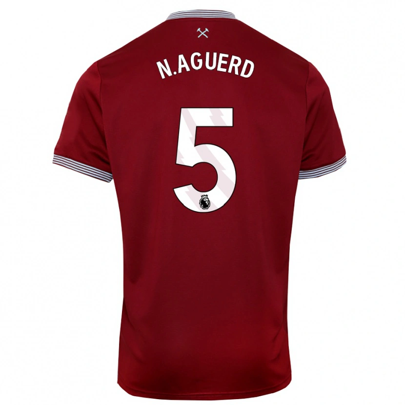 Danxen Women Nayef Aguerd #5 Burgundy White Home Jersey 2025/26 T-Shirt