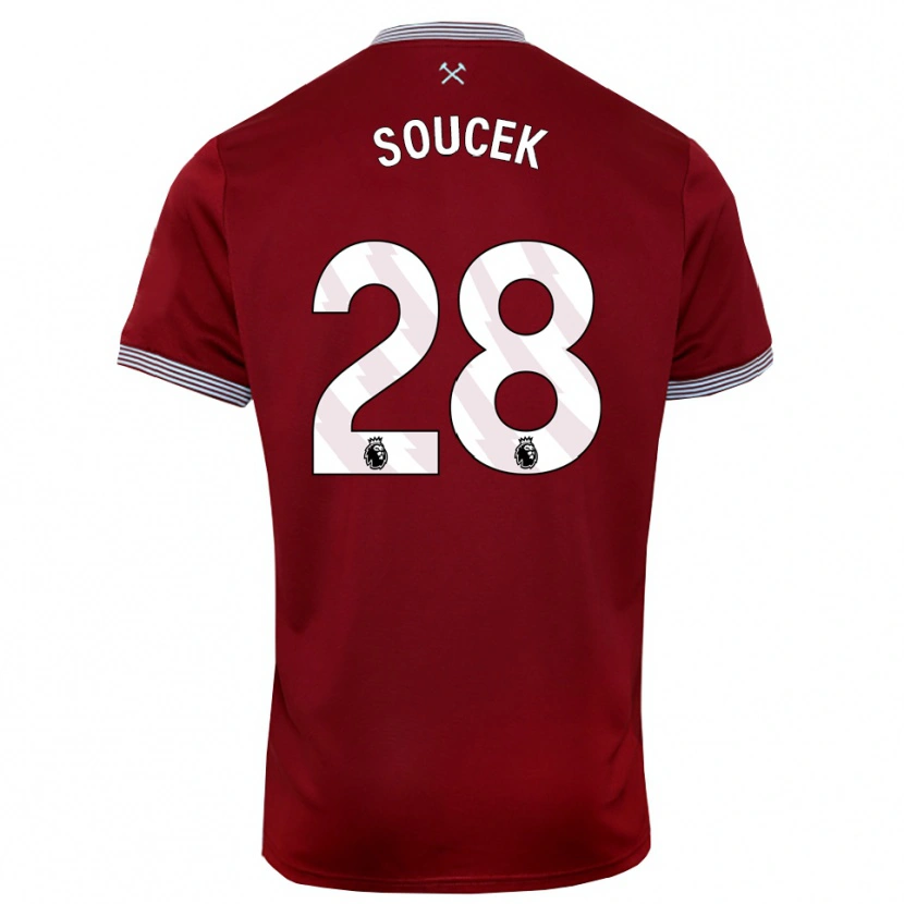 Danxen Women Tomas Soucek #28 Burgundy White Home Jersey 2025/26 T-Shirt