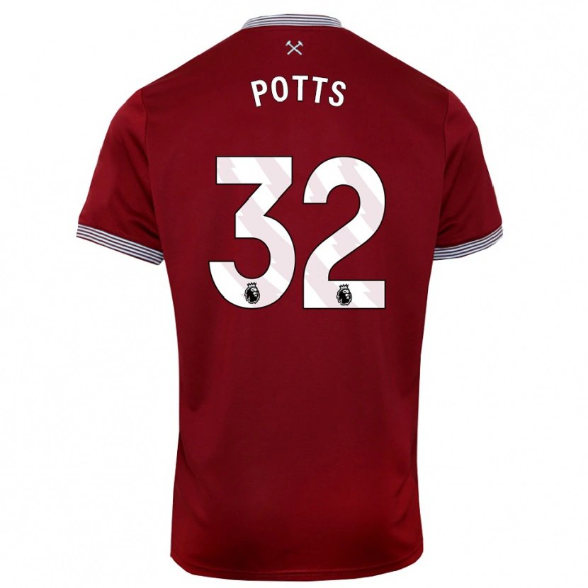 Danxen Women Freddie Potts #32 Burgundy White Home Jersey 2025/26 T-Shirt