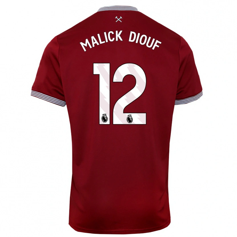 Danxen Women El Hadji Malick Diouf #12 Burgundy White Home Jersey 2025/26 T-Shirt