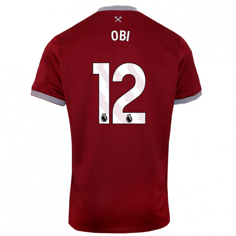 Danxen Women Chuk Obi #12 Burgundy White Home Jersey 2025/26 T-Shirt