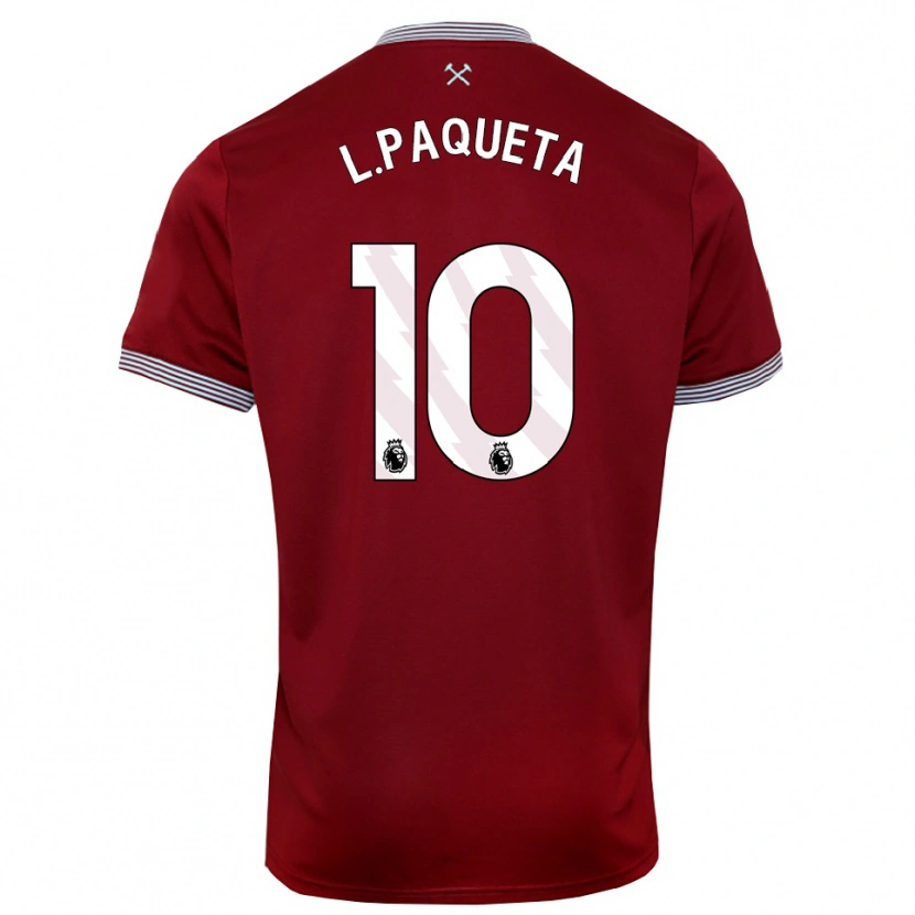Danxen Women Lucas Paquetá #10 Burgundy White Home Jersey 2025/26 T-Shirt