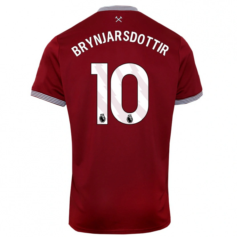 Danxen Women Dagný Brynjarsdóttir #10 Burgundy White Home Jersey 2025/26 T-Shirt