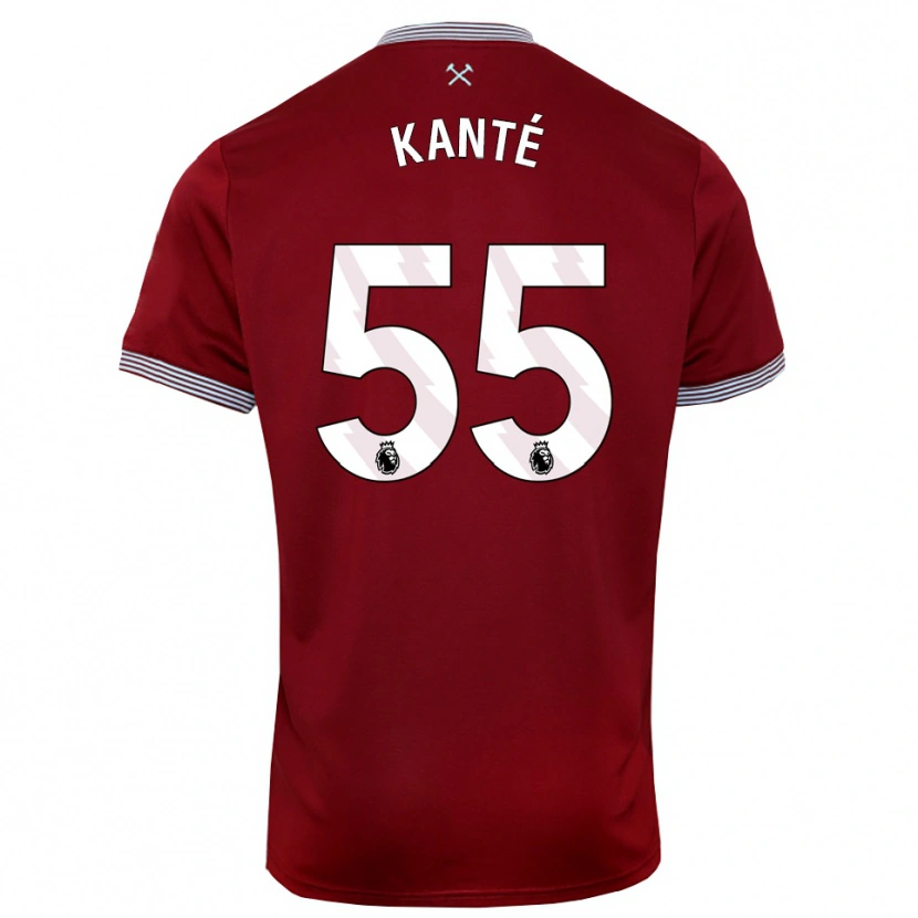 Danxen Women Mohamadou Kanté #55 Burgundy White Home Jersey 2025/26 T-Shirt