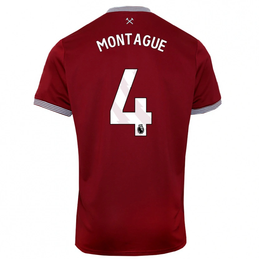 Danxen Women Harry Montague #4 Burgundy White Home Jersey 2025/26 T-Shirt