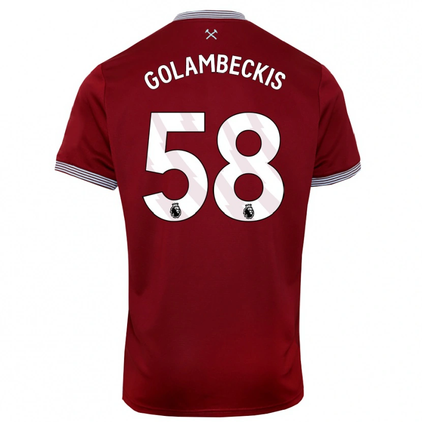 Danxen Women Airidas Golambeckis #58 Burgundy White Home Jersey 2025/26 T-Shirt