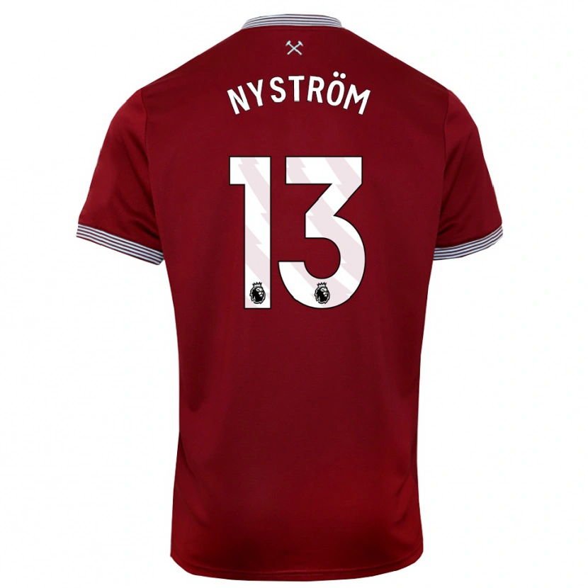 Danxen Women Eva Nyström #13 Burgundy White Home Jersey 2025/26 T-Shirt