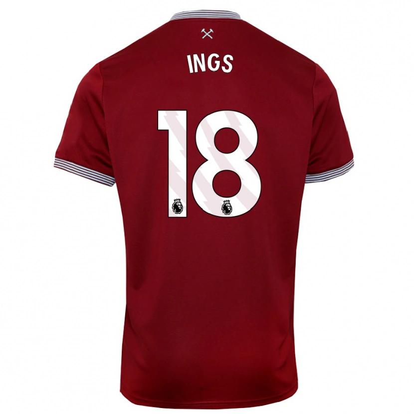 Danxen Women Danny Ings #18 Burgundy White Home Jersey 2025/26 T-Shirt