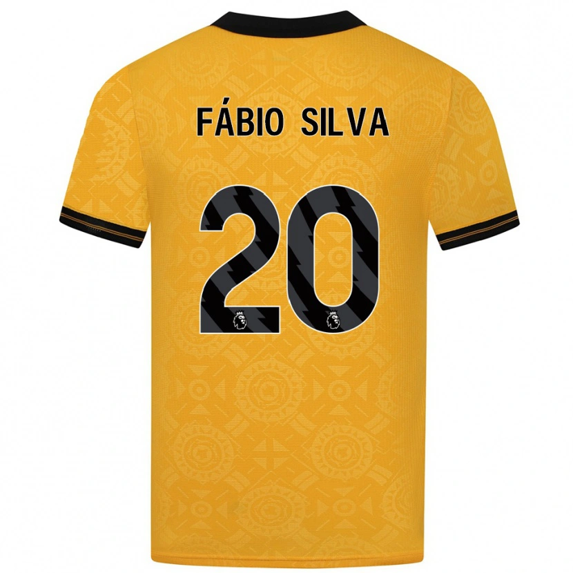 Danxen Women Fábio Silva #20 Yellow Black Home Jersey 2025/26 T-Shirt