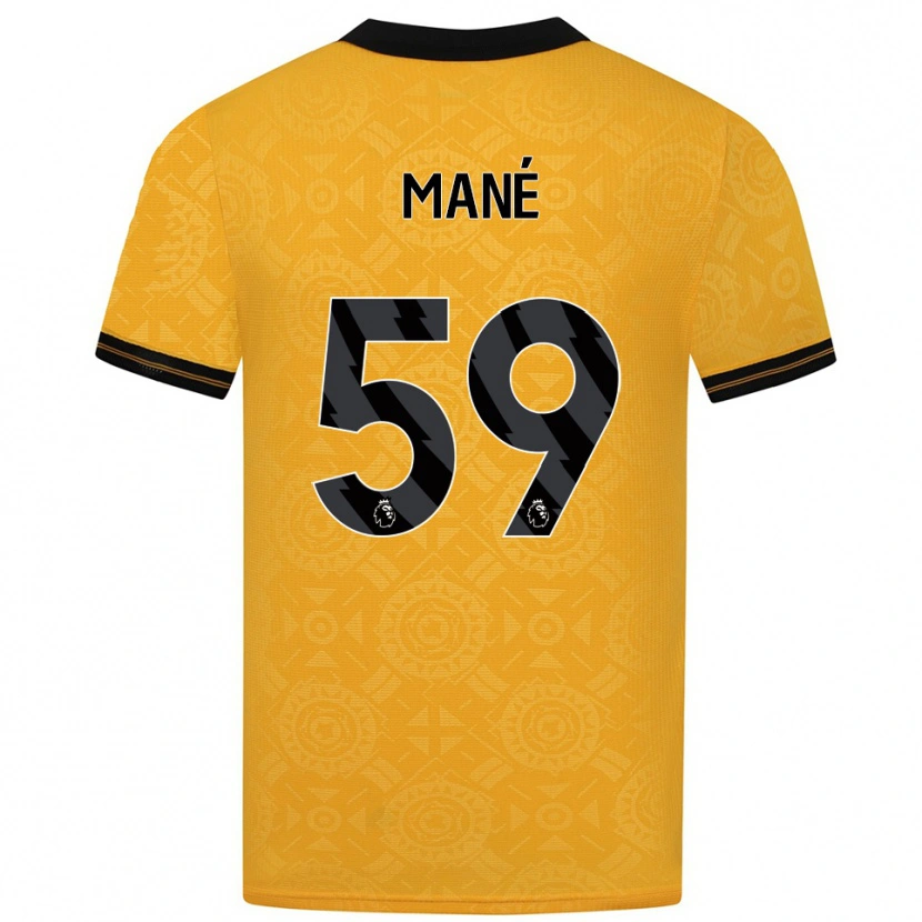 Danxen Women Mateus Mané #59 Yellow Black Home Jersey 2025/26 T-Shirt