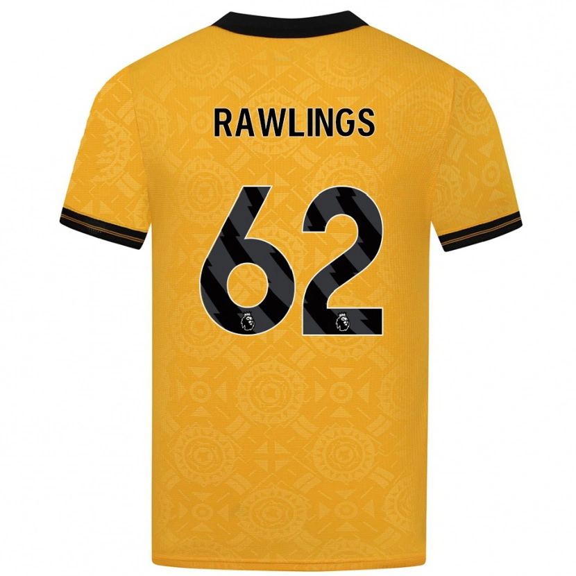 Danxen Women Luke Rawlings #62 Yellow Black Home Jersey 2025/26 T-Shirt