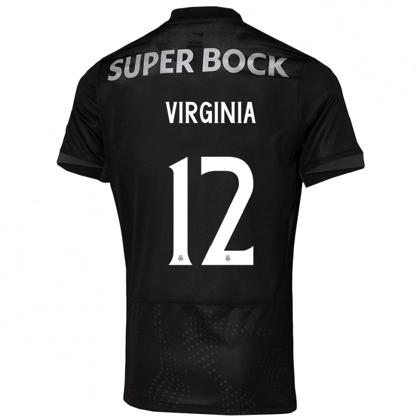 Danxen Women João Virgínia #12 Black White Away Jersey 2025/26 T-Shirt
