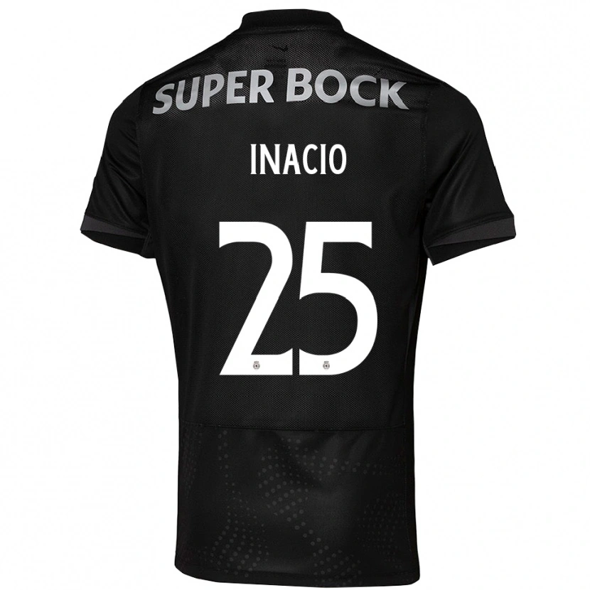 Danxen Women Gonçalo Inácio #25 Black White Away Jersey 2025/26 T-Shirt