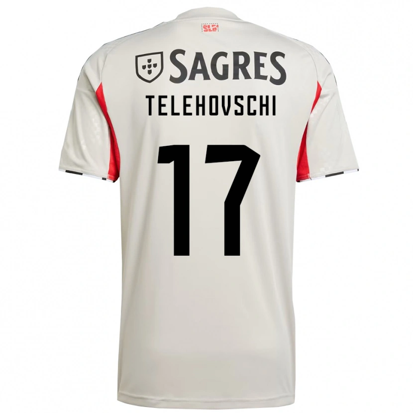 Danxen Women Dinis Telehovschi #17 Off White Red Away Jersey 2025/26 T-Shirt
