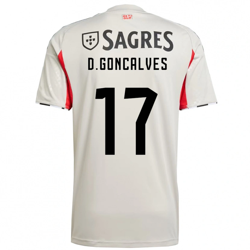 Danxen Women Diogo Goncalves #17 Off White Red Away Jersey 2025/26 T-Shirt