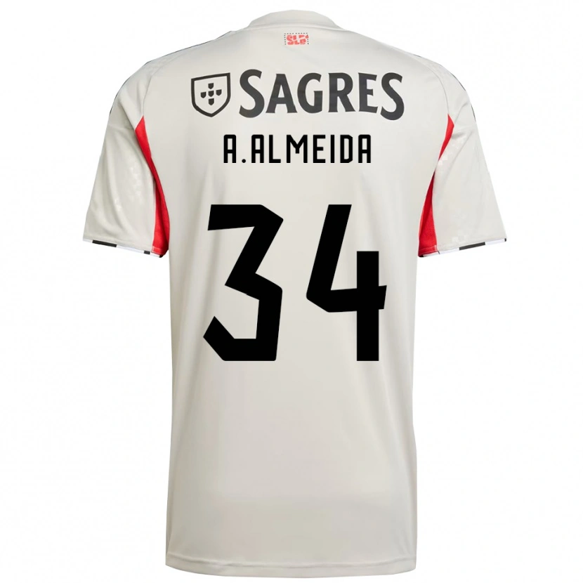 Danxen Women Andre Almeida #34 Off White Red Away Jersey 2025/26 T-Shirt