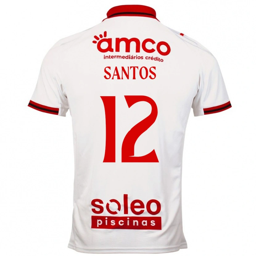 Danxen Women Matheus Santos #12 White Red Away Jersey 2025/26 T-Shirt