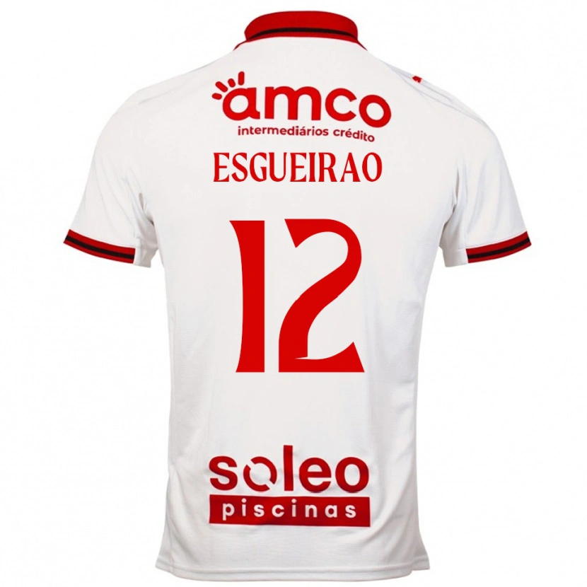 Danxen Women Íris Esgueirão #12 White Red Away Jersey 2025/26 T-Shirt