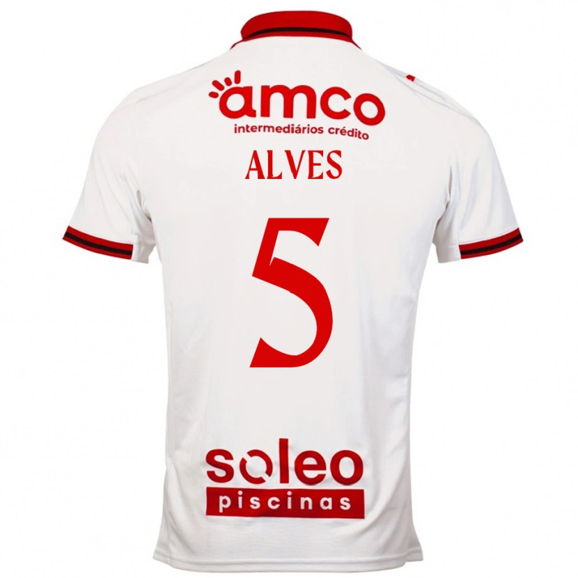 Danxen Women Eduardo Alves #5 White Red Away Jersey 2025/26 T-Shirt