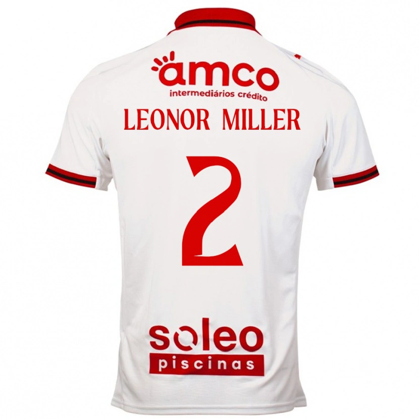 Danxen Women Maria Leonor Miller #2 White Red Away Jersey 2025/26 T-Shirt