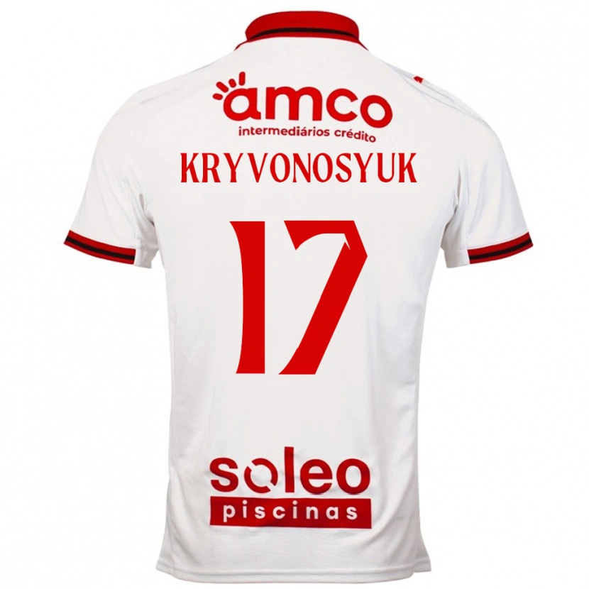 Danxen Women Leonardo Kryvonosyuk #17 White Red Away Jersey 2025/26 T-Shirt