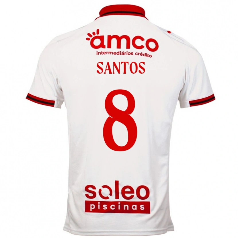 Danxen Women Vicente Santos #8 White Red Away Jersey 2025/26 T-Shirt