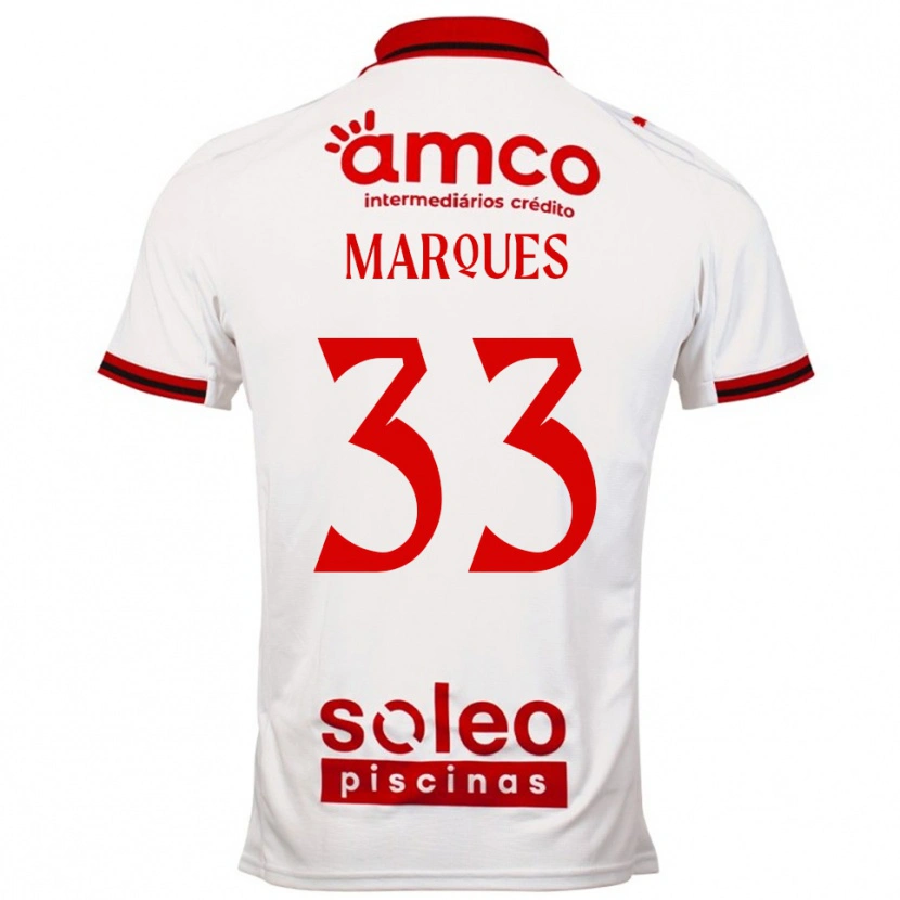 Danxen Women João Marques #33 White Red Away Jersey 2025/26 T-Shirt