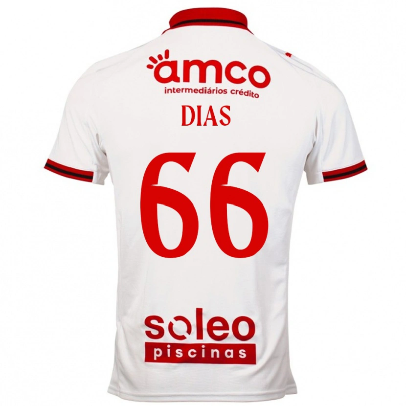 Danxen Women Gonçalo Dias #66 White Red Away Jersey 2025/26 T-Shirt