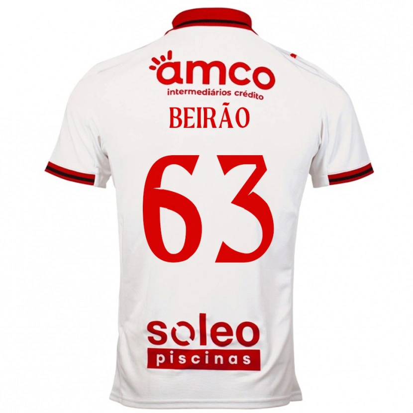 Danxen Women Rodrigo Beirão #63 White Red Away Jersey 2025/26 T-Shirt