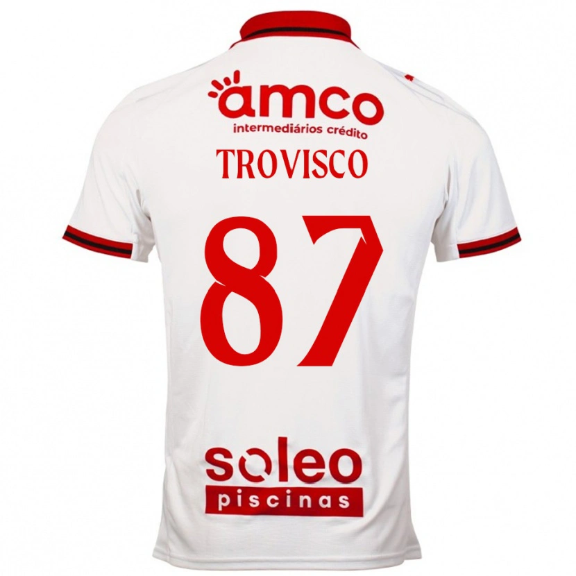 Danxen Women João Trovisco #87 White Red Away Jersey 2025/26 T-Shirt