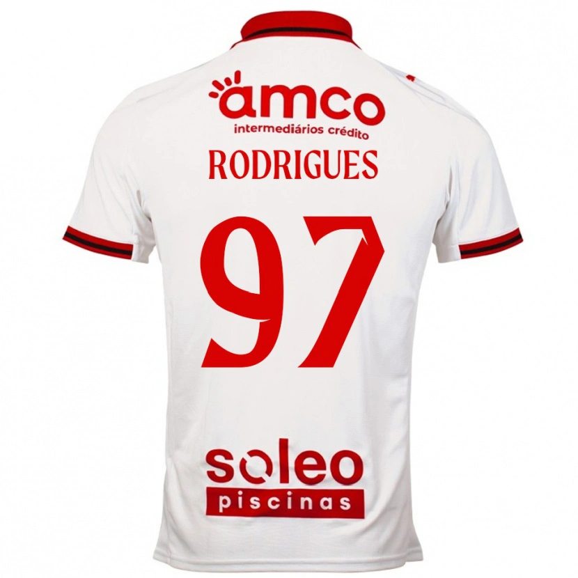 Danxen Women Dinis Rodrigues #97 White Red Away Jersey 2025/26 T-Shirt