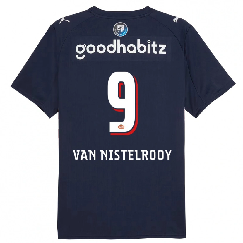 Danxen Women Liam Van Nistelrooy #9 Navy White Away Jersey 2025/26 T-Shirt