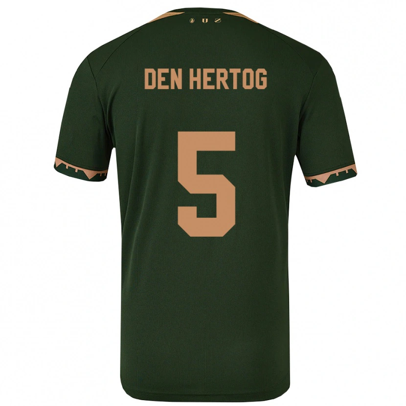 Danxen Women Mees Den Hertog #5 Green Gold Away Jersey 2025/26 T-Shirt