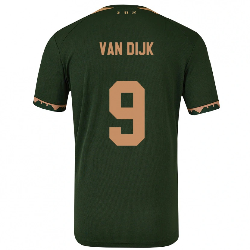 Danxen Women Bright Van Dijk #9 Green Gold Away Jersey 2025/26 T-Shirt