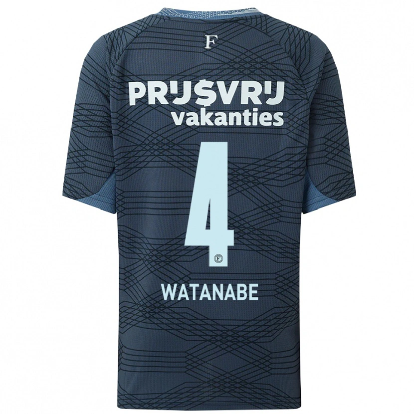 Danxen Women Tsuyoshi Watanabe #4 Black Gray Away Jersey 2025/26 T-Shirt