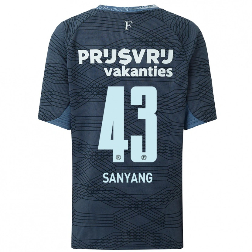 Danxen Women Amadou-David Sanyang #43 Black Gray Away Jersey 2025/26 T-Shirt