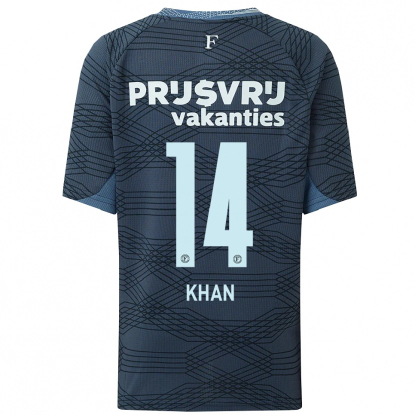 Danxen Women Kevin Khan #14 Black Gray Away Jersey 2025/26 T-Shirt