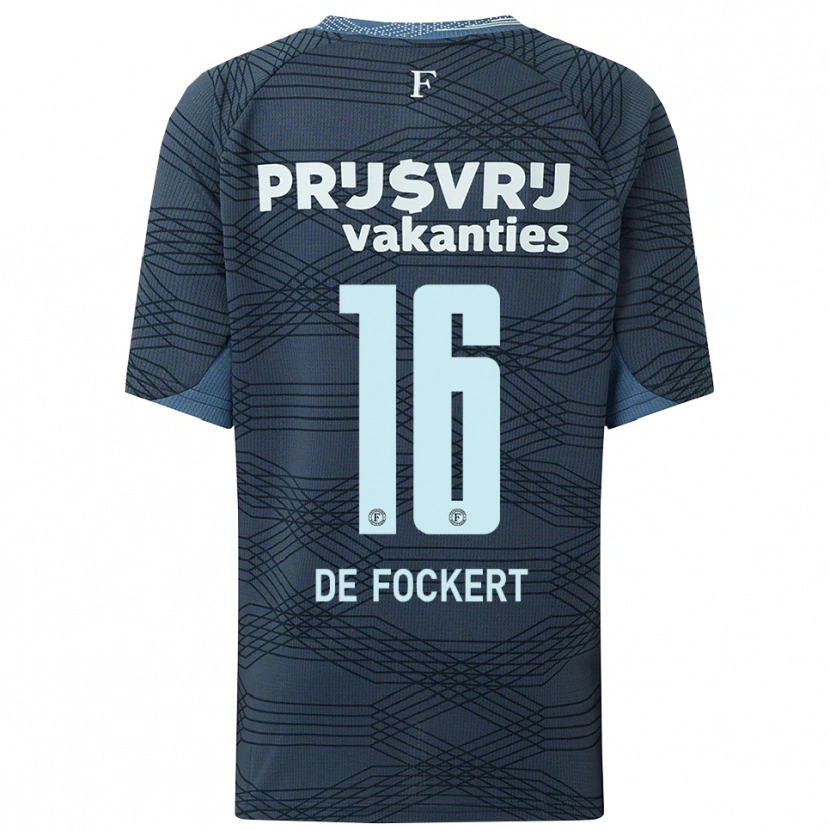 Danxen Women Maarten De Fockert #16 Black Gray Away Jersey 2025/26 T-Shirt