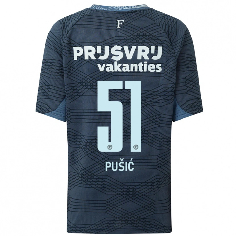 Danxen Women Noah Pušić #51 Black Gray Away Jersey 2025/26 T-Shirt