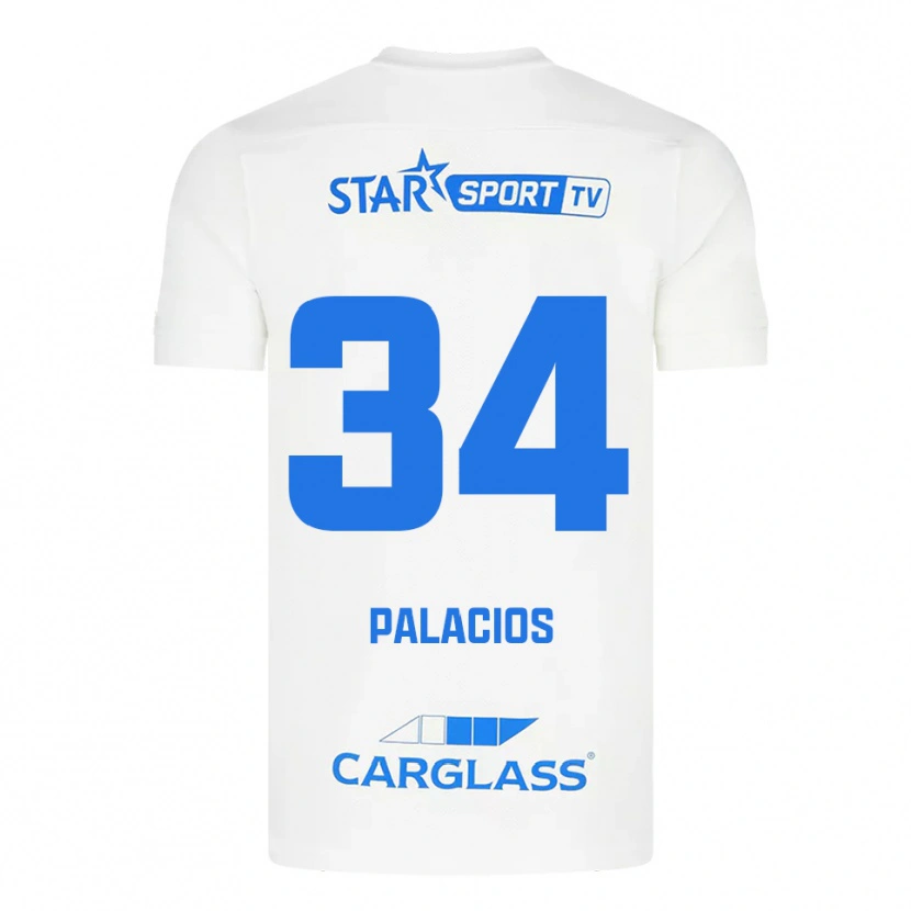Danxen Women Adrián Palacios #34 White Blue Away Jersey 2025/26 T-Shirt