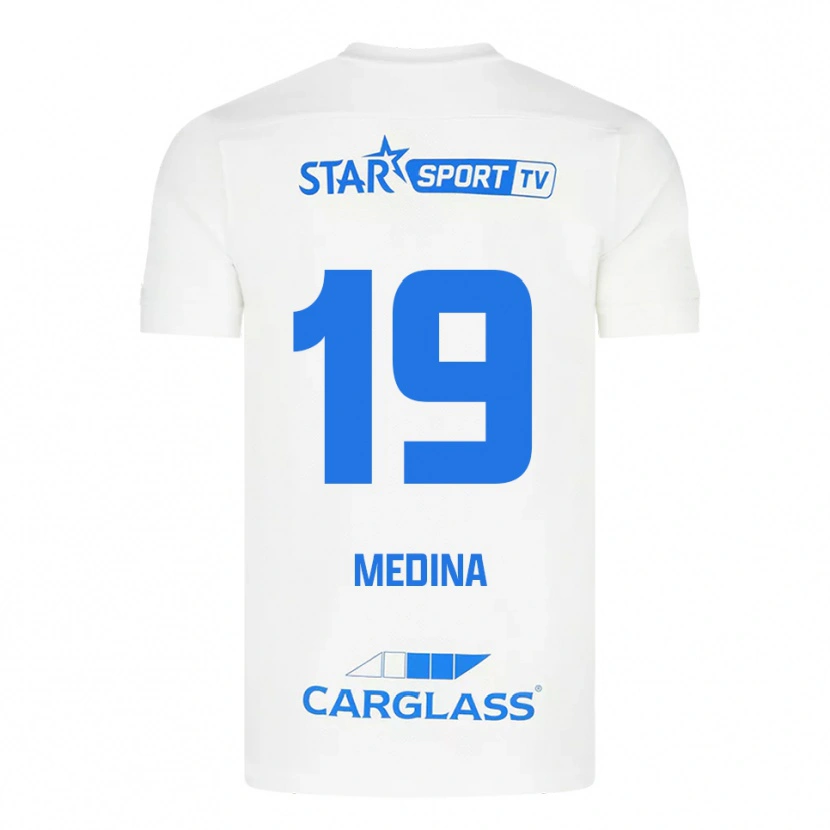 Danxen Women Yaimar Medina #19 White Blue Away Jersey 2025/26 T-Shirt