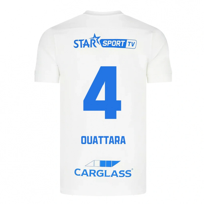 Danxen Women Aziz Ouattara #4 White Blue Away Jersey 2025/26 T-Shirt
