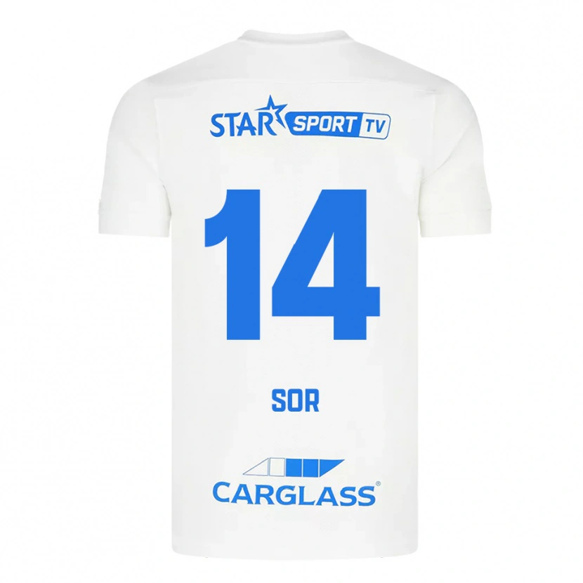 Danxen Women Yira Sor #14 White Blue Away Jersey 2025/26 T-Shirt