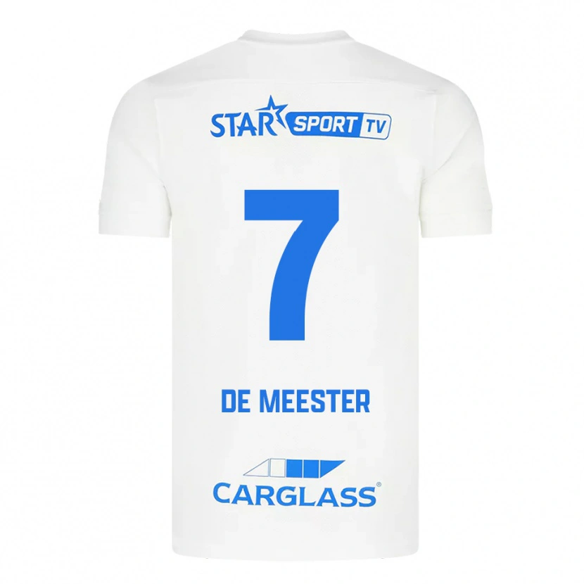 Danxen Women Thirsa De Meester #7 White Blue Away Jersey 2025/26 T-Shirt